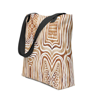 African Mud Lines Print Tote Bag - The Global Wanderer