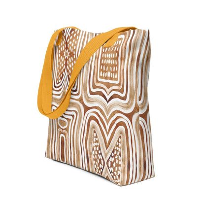 African Mud Lines Print Tote Bag - The Global Wanderer