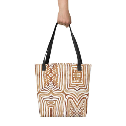 African Mud Lines Print Tote Bag - The Global Wanderer