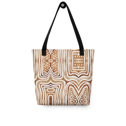 African Mud Lines Print Tote Bag - The Global Wanderer