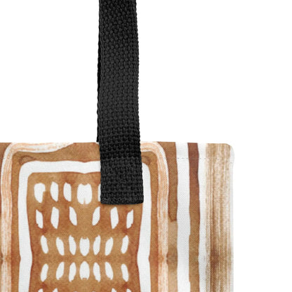 African Mud Lines Print Tote Bag - The Global Wanderer