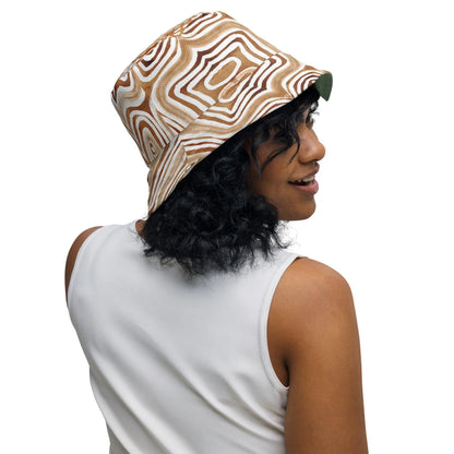 African Mud Lines Reversible Bucket Hat - The Global Wanderer