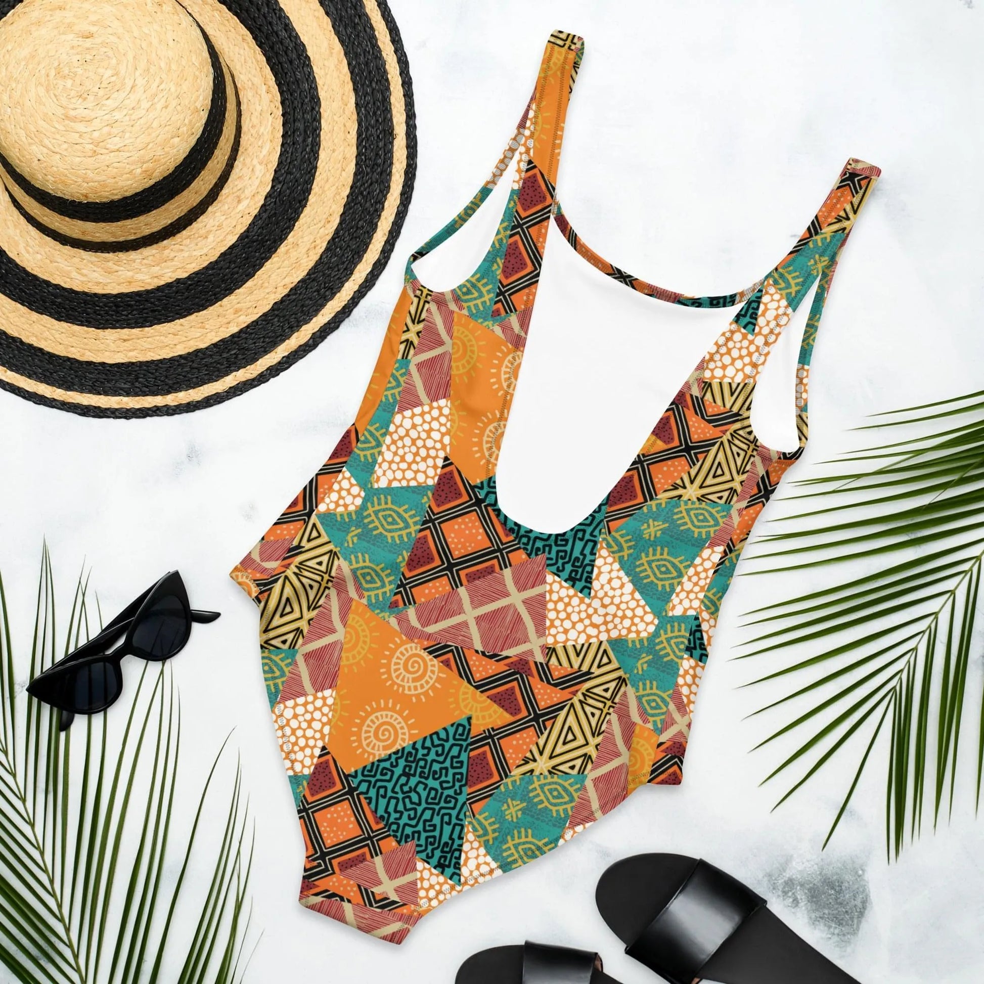 African Patchwork One-Piece Swimsuit - The Global Wanderer