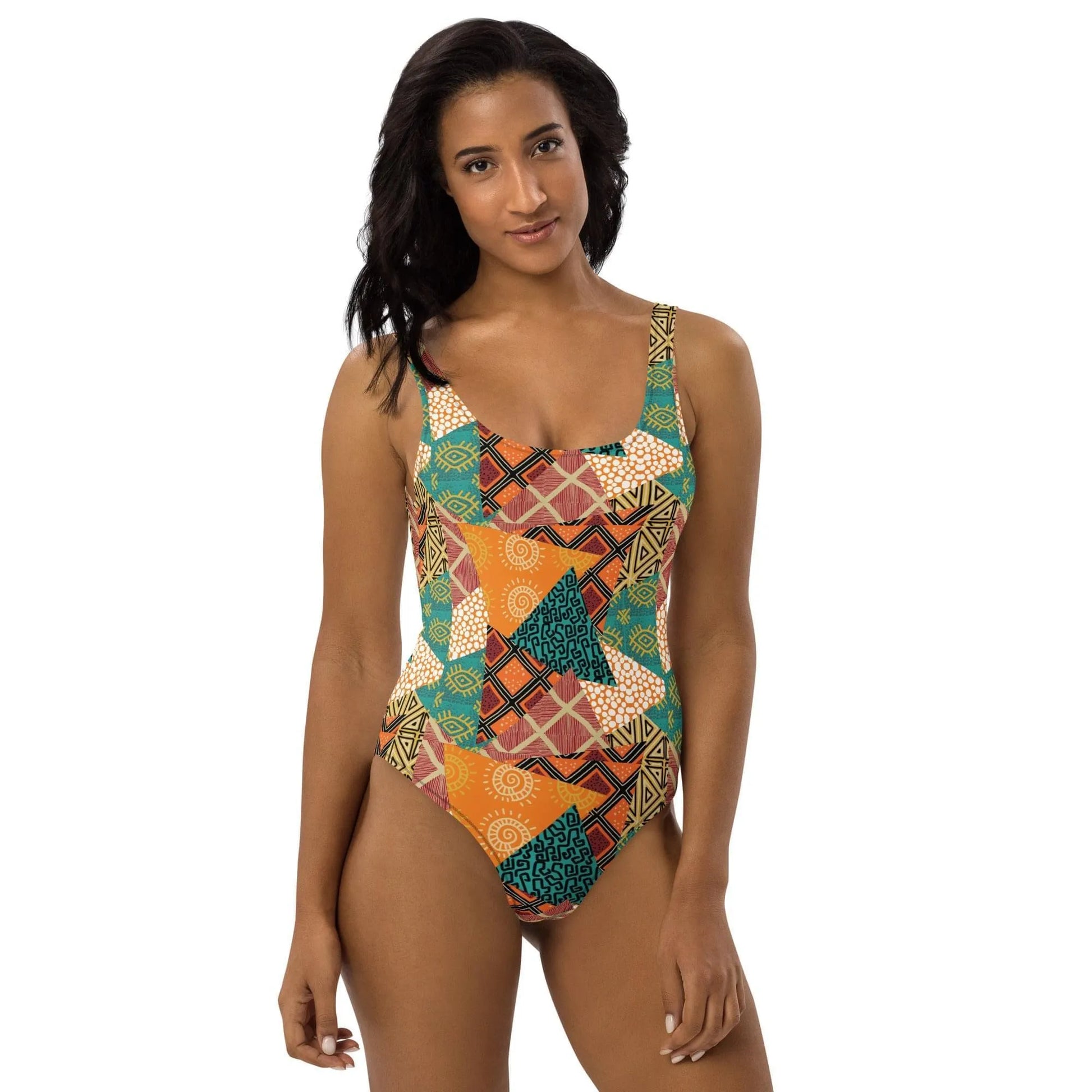 African Patchwork One-Piece Swimsuit - The Global Wanderer