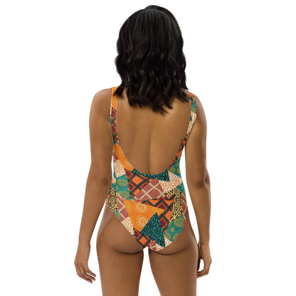 African Patchwork One-Piece Swimsuit - The Global Wanderer