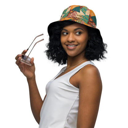 African Patchwork Reversible Bucket Hat - The Global Wanderer