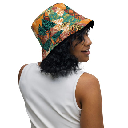 African Patchwork Reversible Bucket Hat - The Global Wanderer