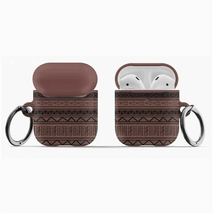 African Print AirPod® Case - Dark Red - The Global Wanderer