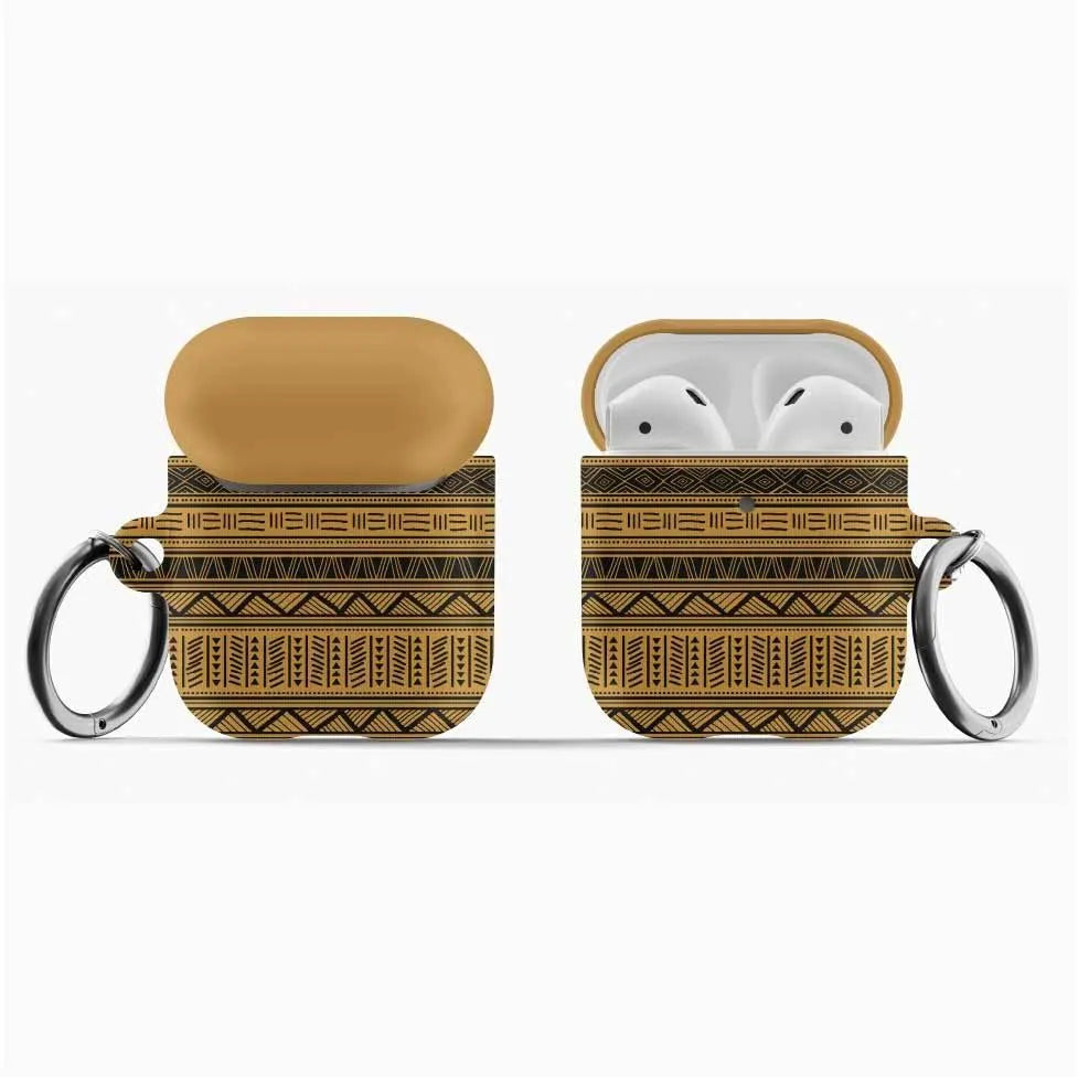 African Print AirPod® Case - Dark Yellow - The Global Wanderer