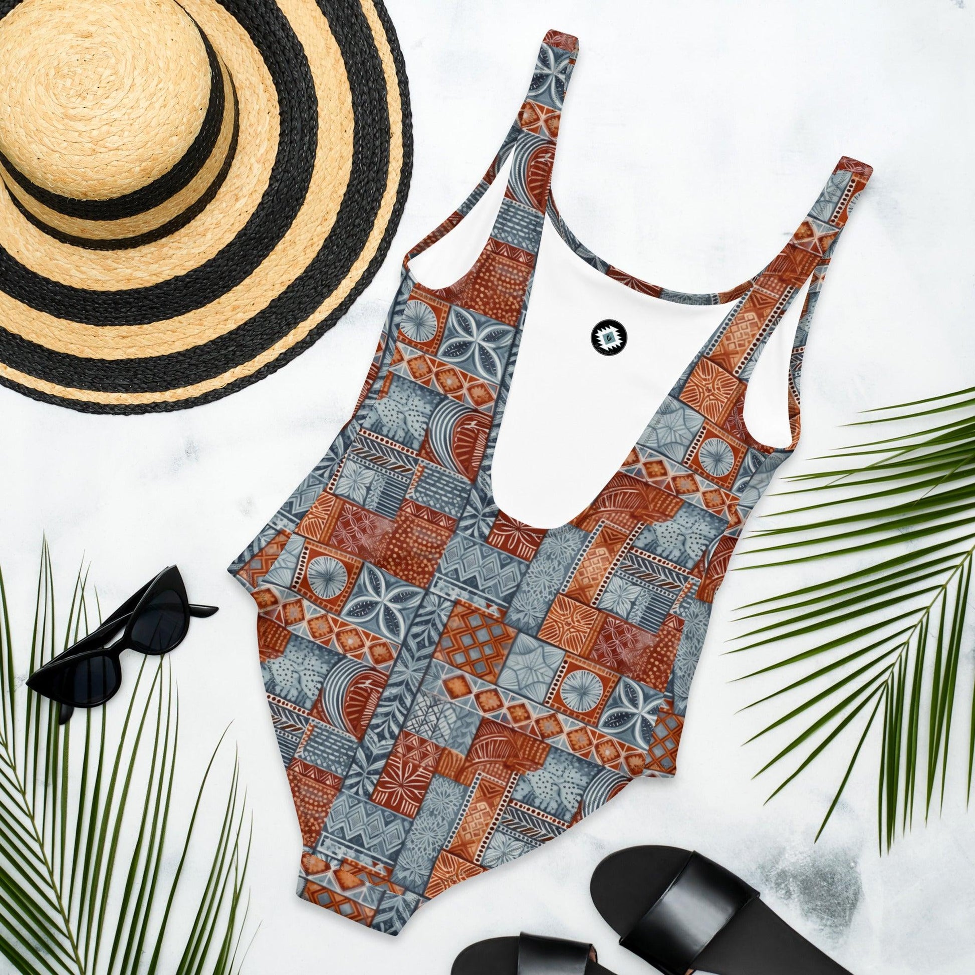 Pacific Islands Tapa Cloth One-Piece Swimsuit - The Global Wanderer