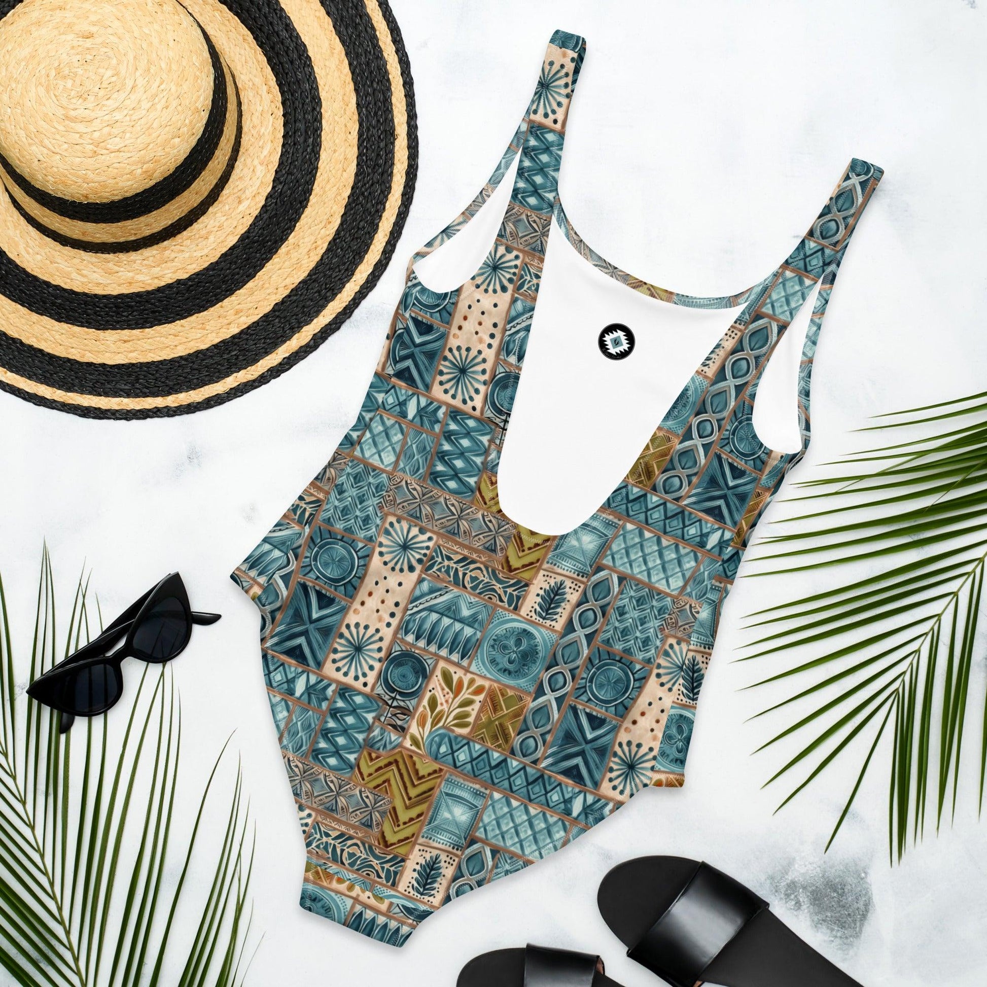 Pacific Islands Tapa Cloth One-Piece Swimsuit - The Global Wanderer