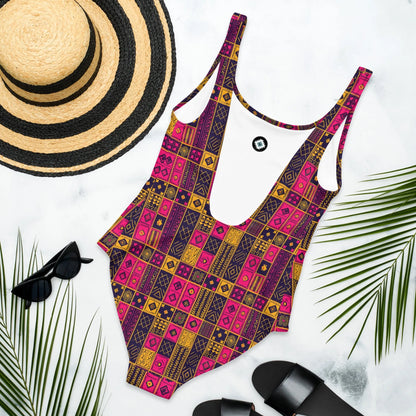 Ghanaian Kente Cloth One-Piece Swimsuit