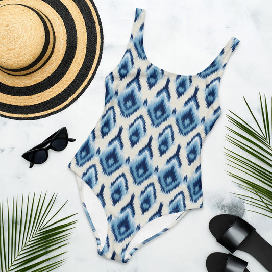 Indonesian Ikat One-Piece Swimsuit - The Global Wanderer