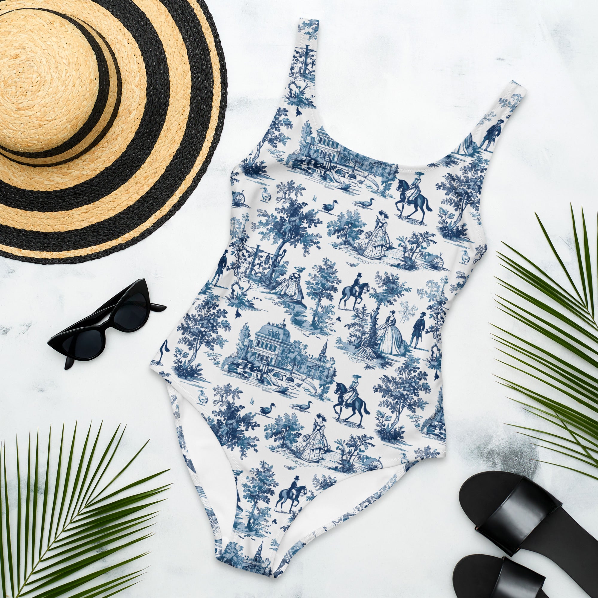 Toile de Versailles One-Piece Swimsuit - The Global Wanderer