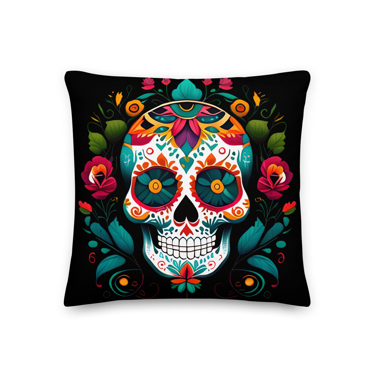Mexican Sugar Skull Pillow