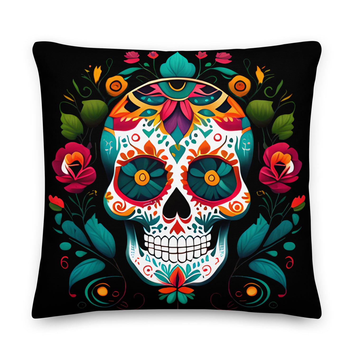 Mexican Sugar Skull Pillow