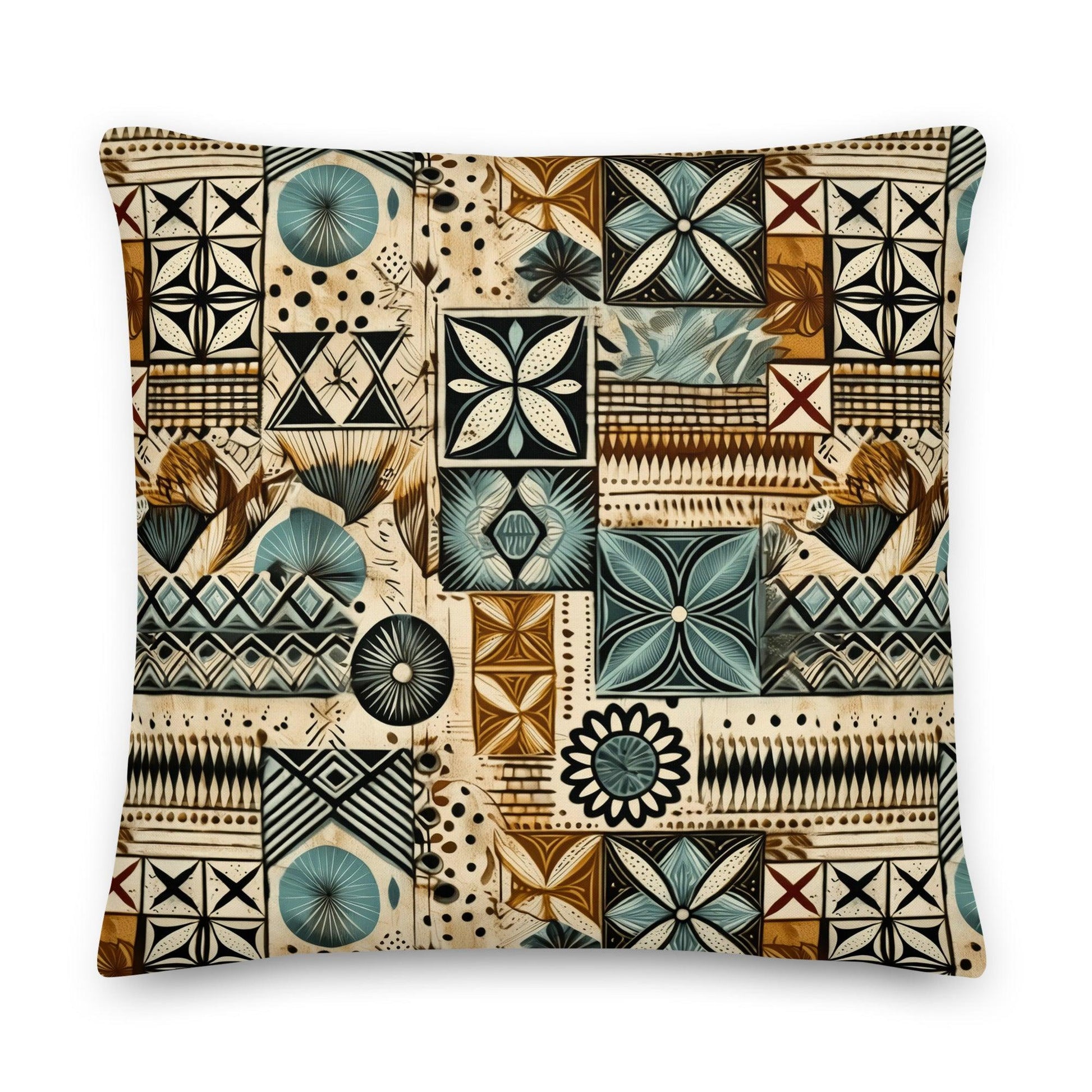 Pacific Islands Tapa Cloth Throw Pillow - The Global Wanderer
