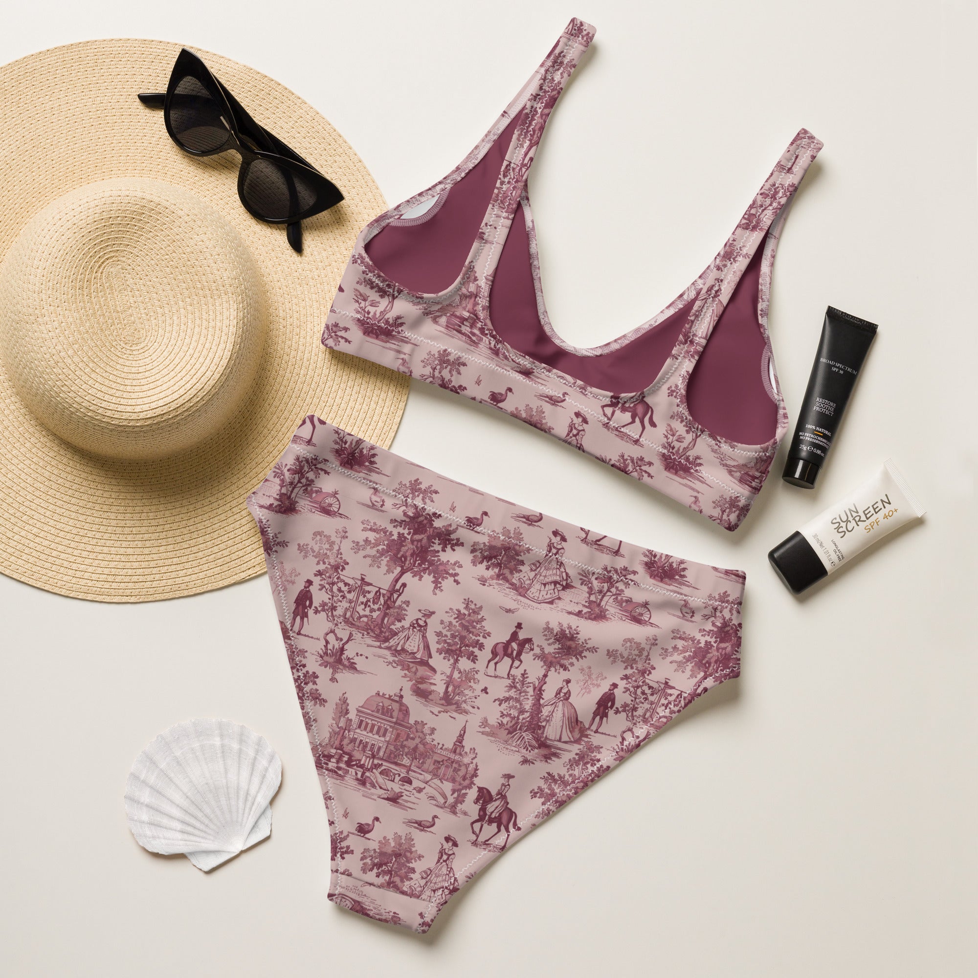 Toile de Paris Recycled High-Waisted Bikini - The Global Wanderer