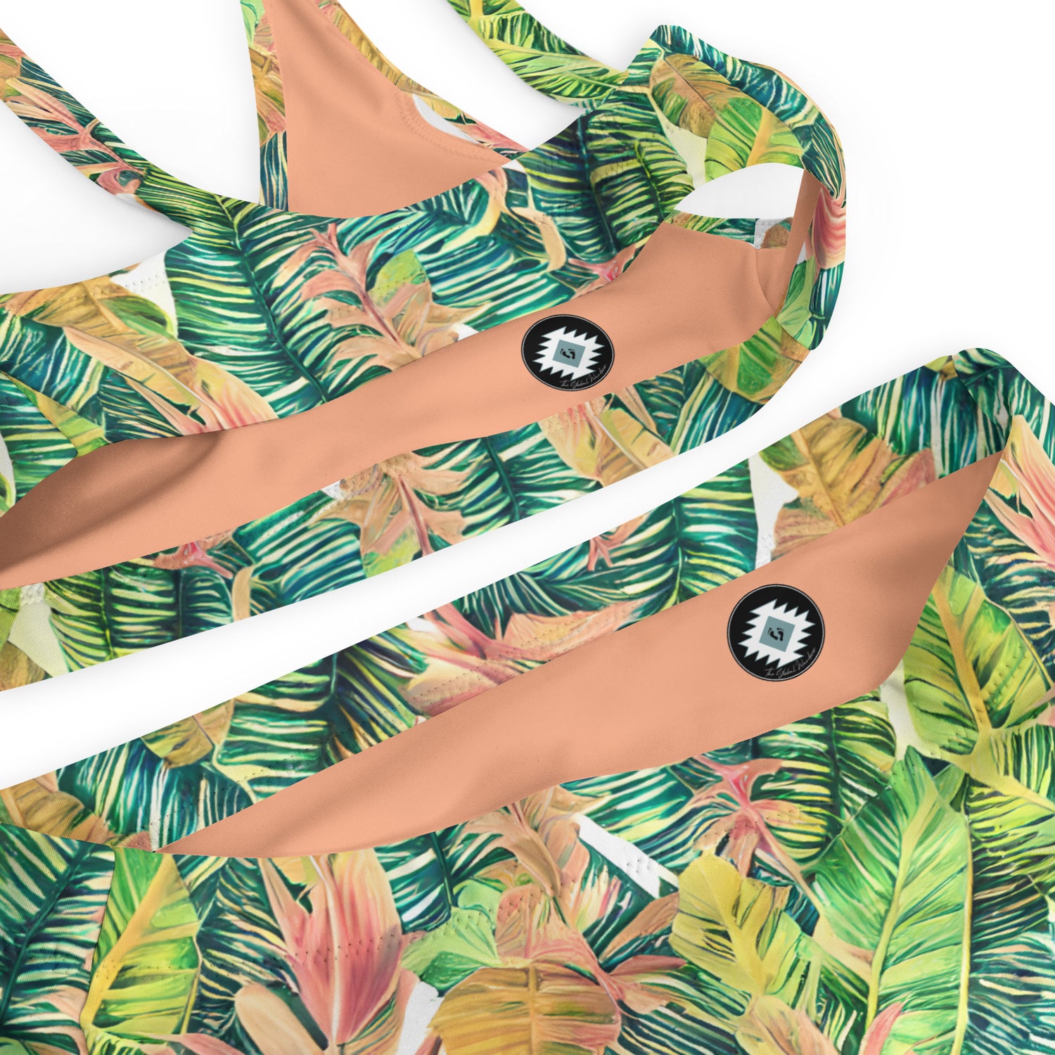 Hawaiian Tropical Leaves Recycled High-Waisted Bikini