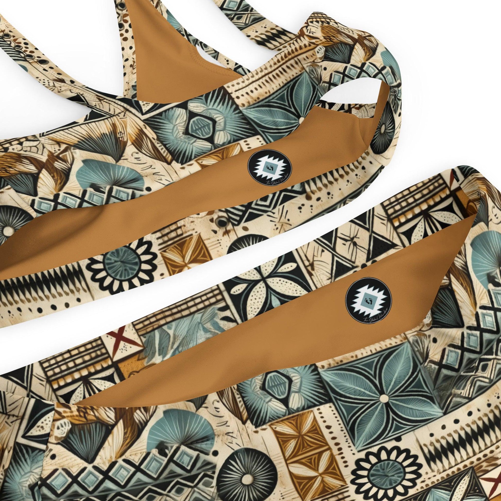 Pacific Islands Tapa Cloth Recycled High-Waisted Bikini - The Global Wanderer