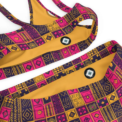 Ghanaian Kente Cloth Recycled High-Waisted Bikini