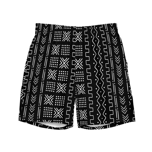 African Mud Cloth Recycled Men's Swim Trunks