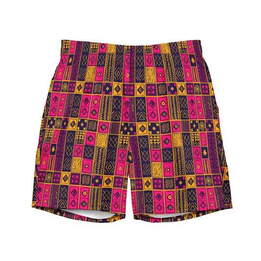 Ghanaian Kente Cloth Recycled Men's Swim Trunks