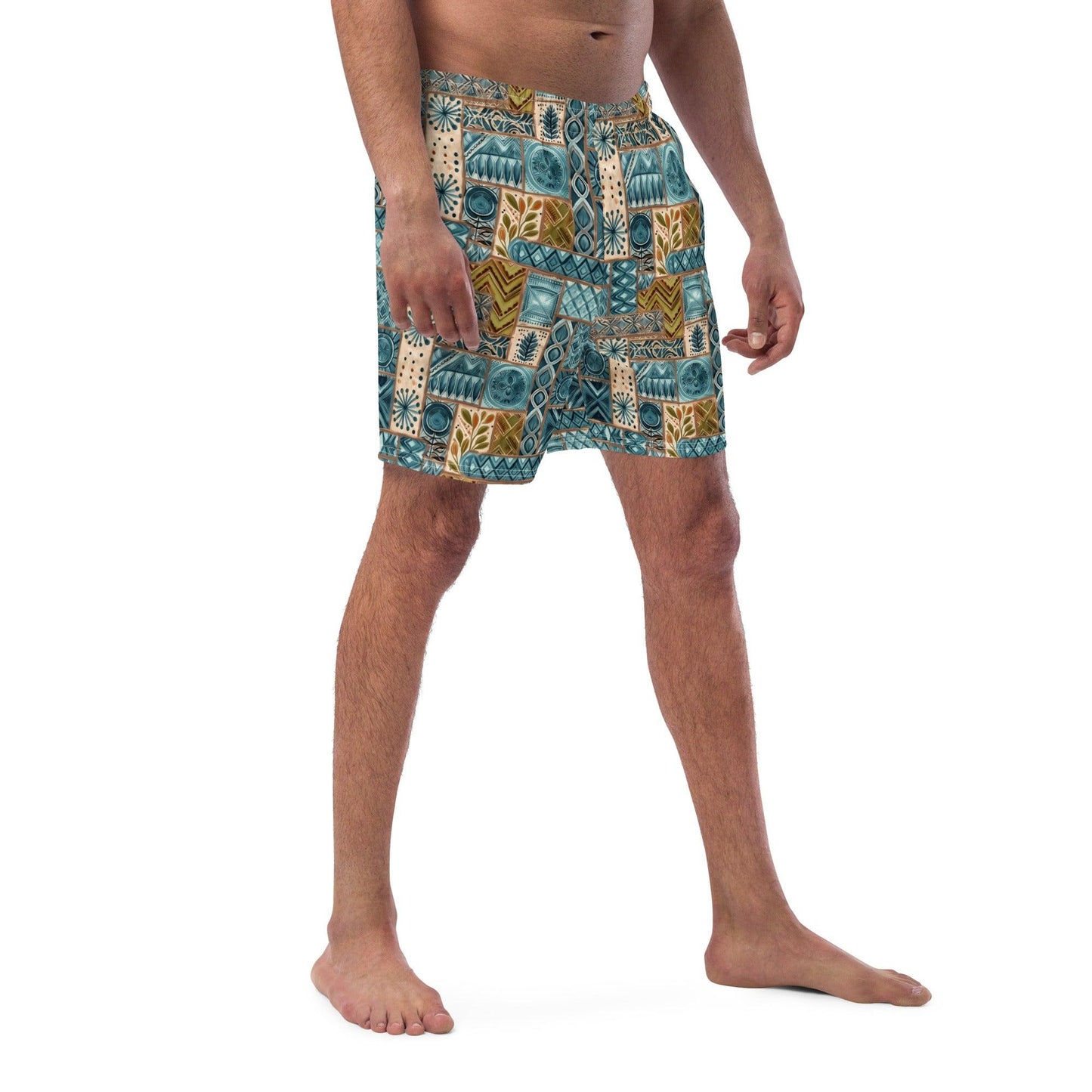 Pacific Islands Tapa Cloth Recycled Men's Swim Trunks - The Global Wanderer