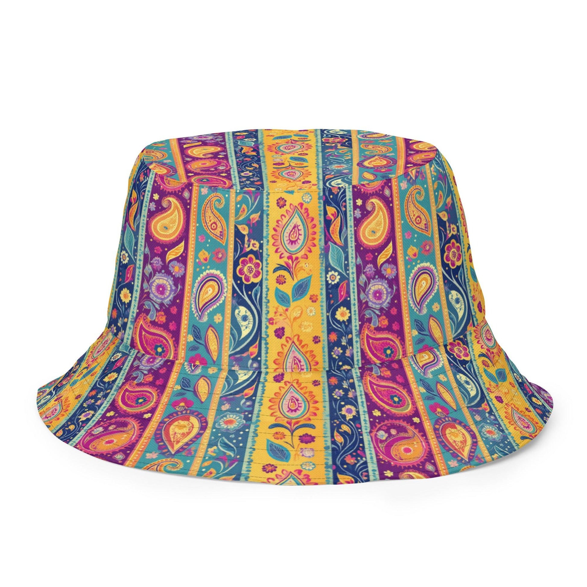 Indian Whimsical Paisley Reversible Bucket Hat - The Global Wanderer