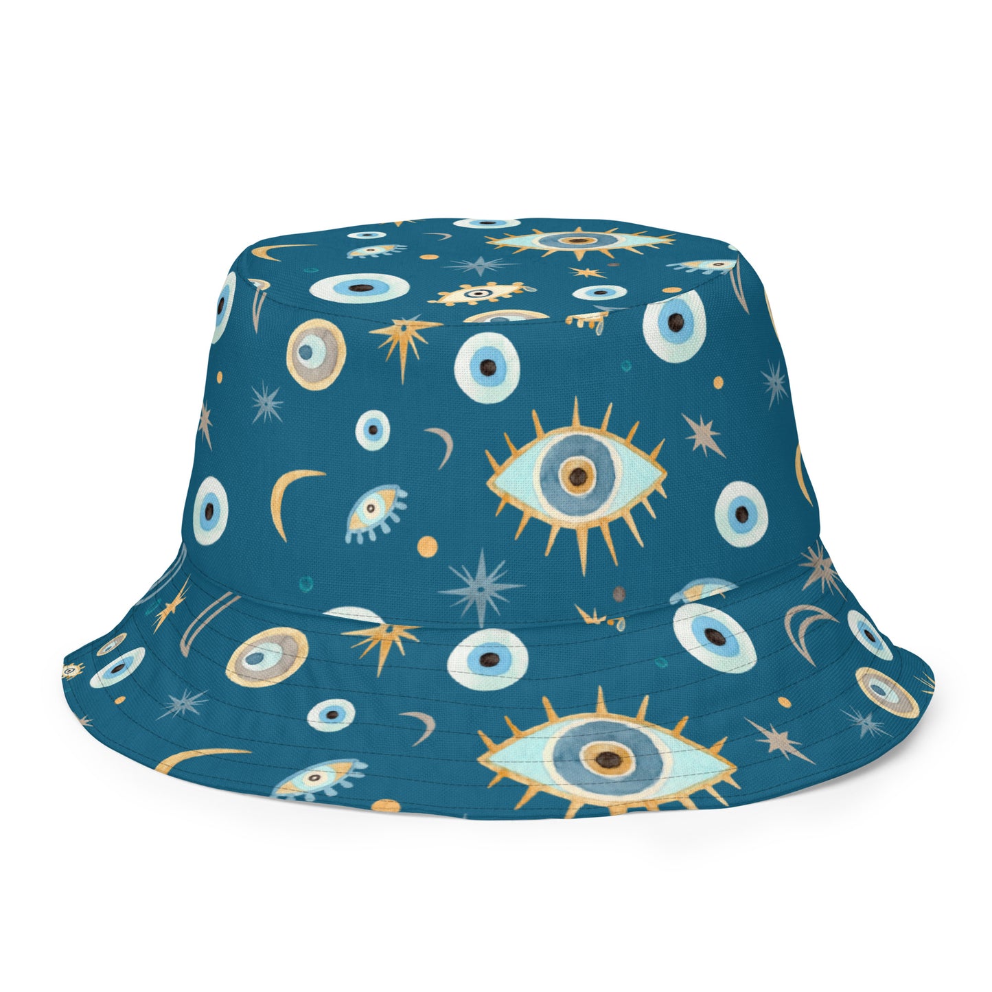 Greek Evil Eye Reversible Bucket Hat