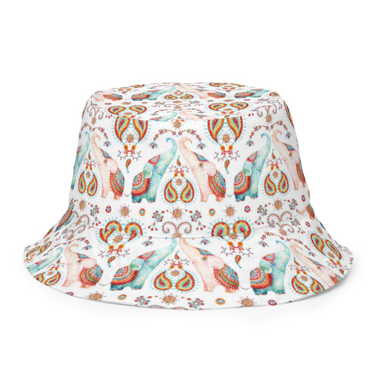 Indian Elephants Reversible Bucket Hat