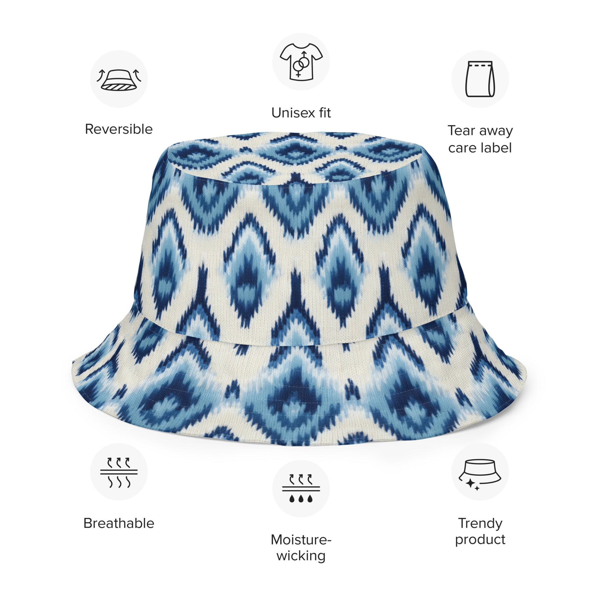 Indonesian Ikat Reversible Bucket Hat - The Global Wanderer