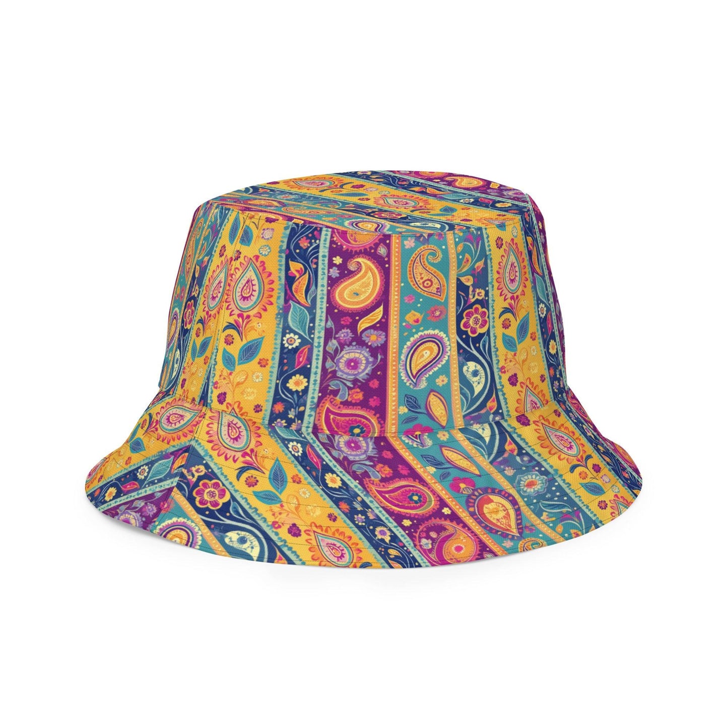 Indian Whimsical Paisley Reversible Bucket Hat - The Global Wanderer