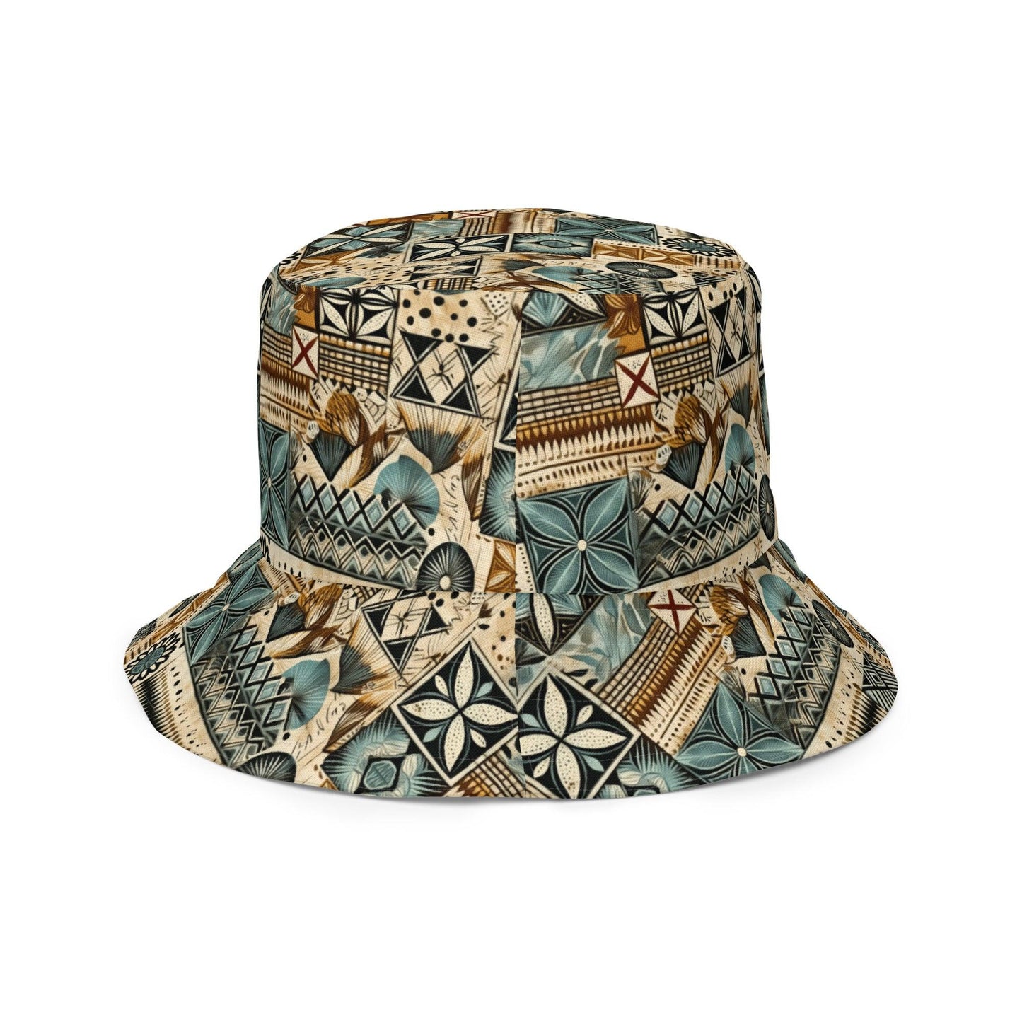 Pacific Islands Tapa Cloth Reversible Bucket Hat - The Global Wanderer