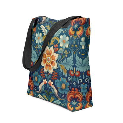 Norwegian Rosemaling Tote Bag - The Global Wanderer