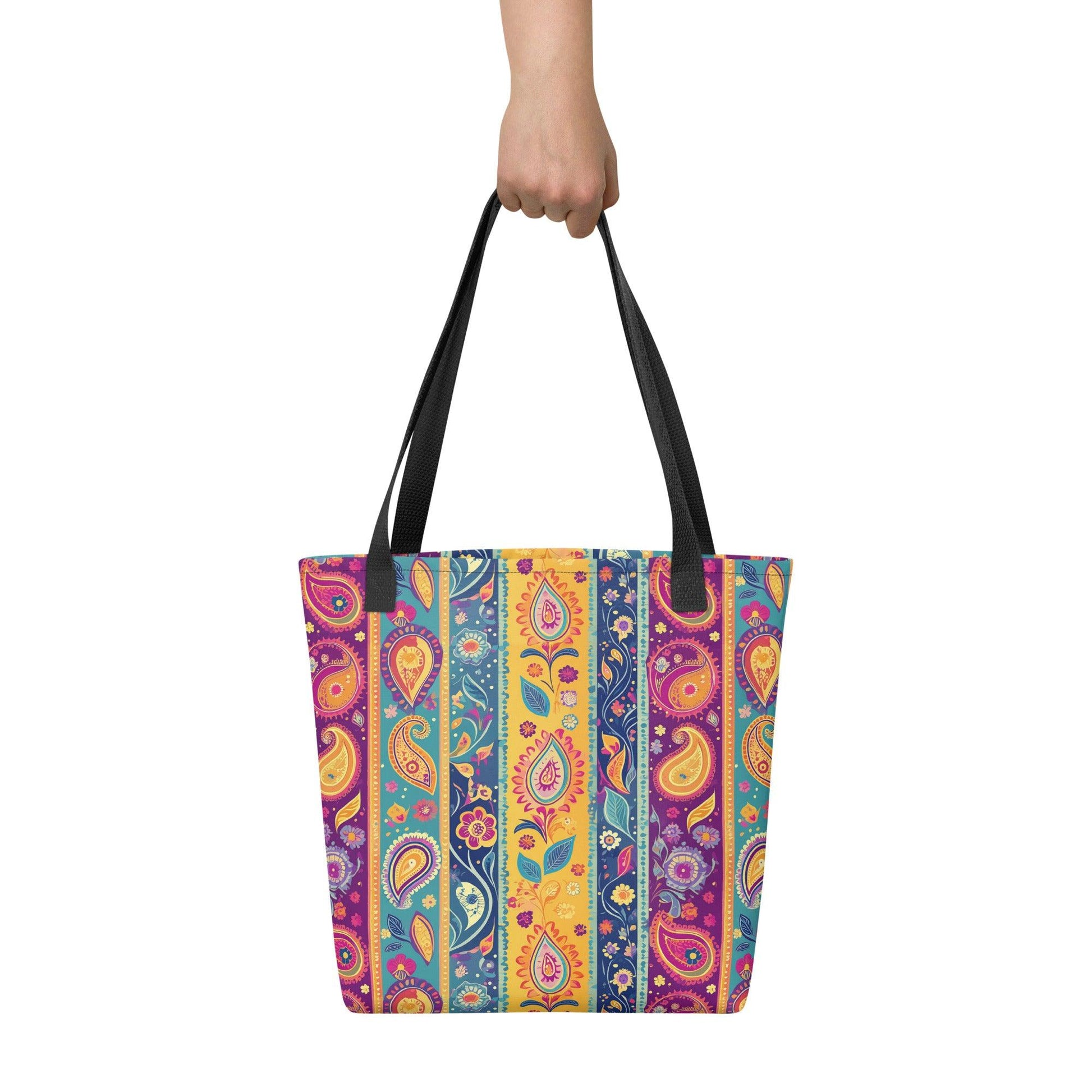 Indian Whimsical Paisley Tote Bag - The Global Wanderer