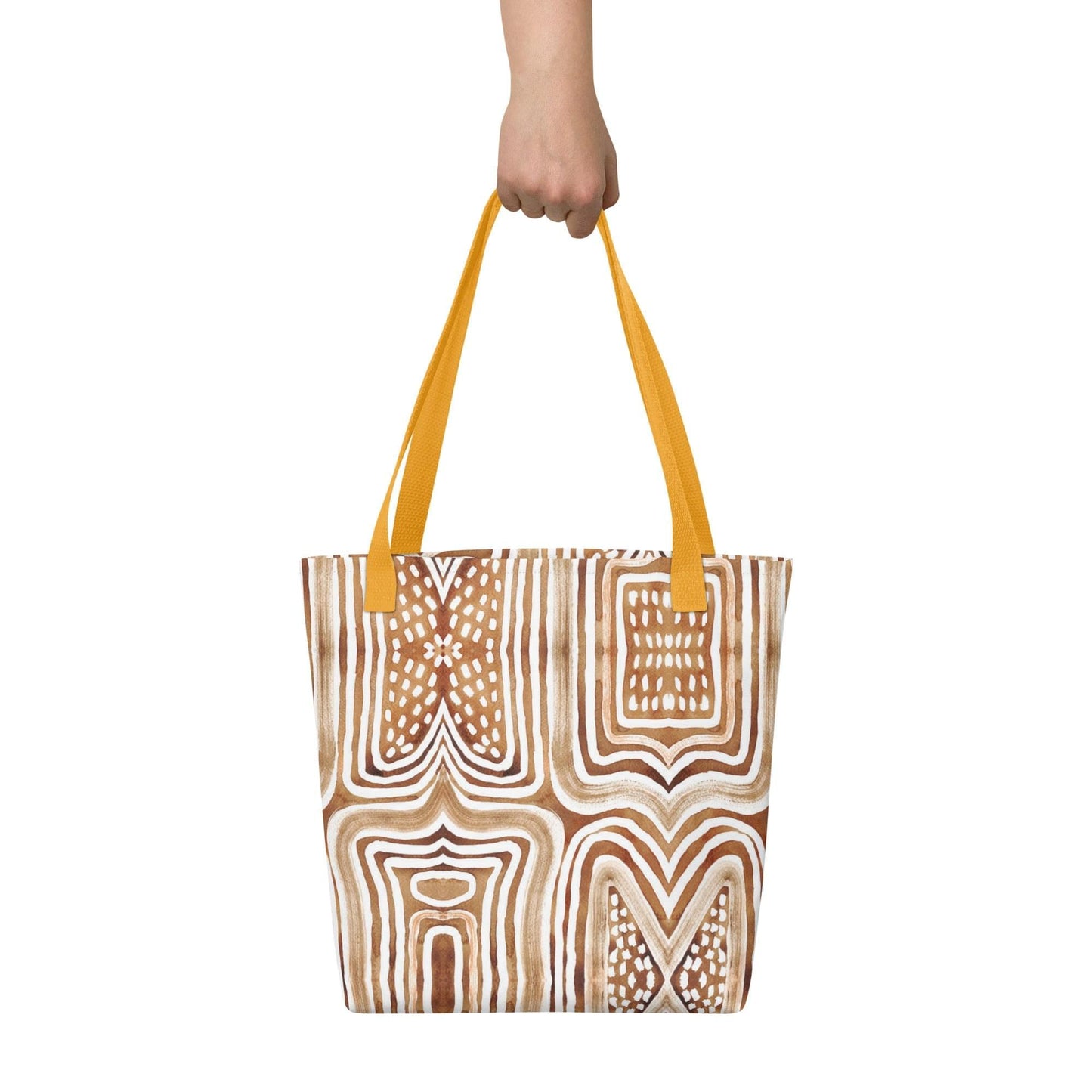 African Mud Lines Print Tote Bag