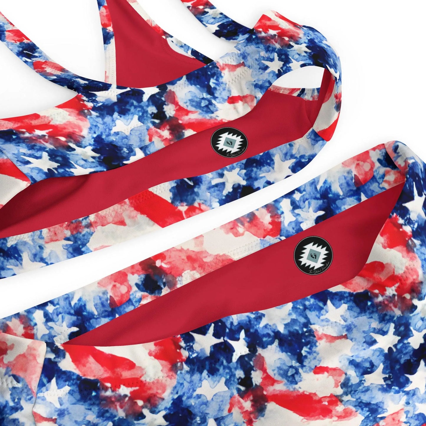 American Flag Recycled high-Waisted Bikini - The Global Wanderer