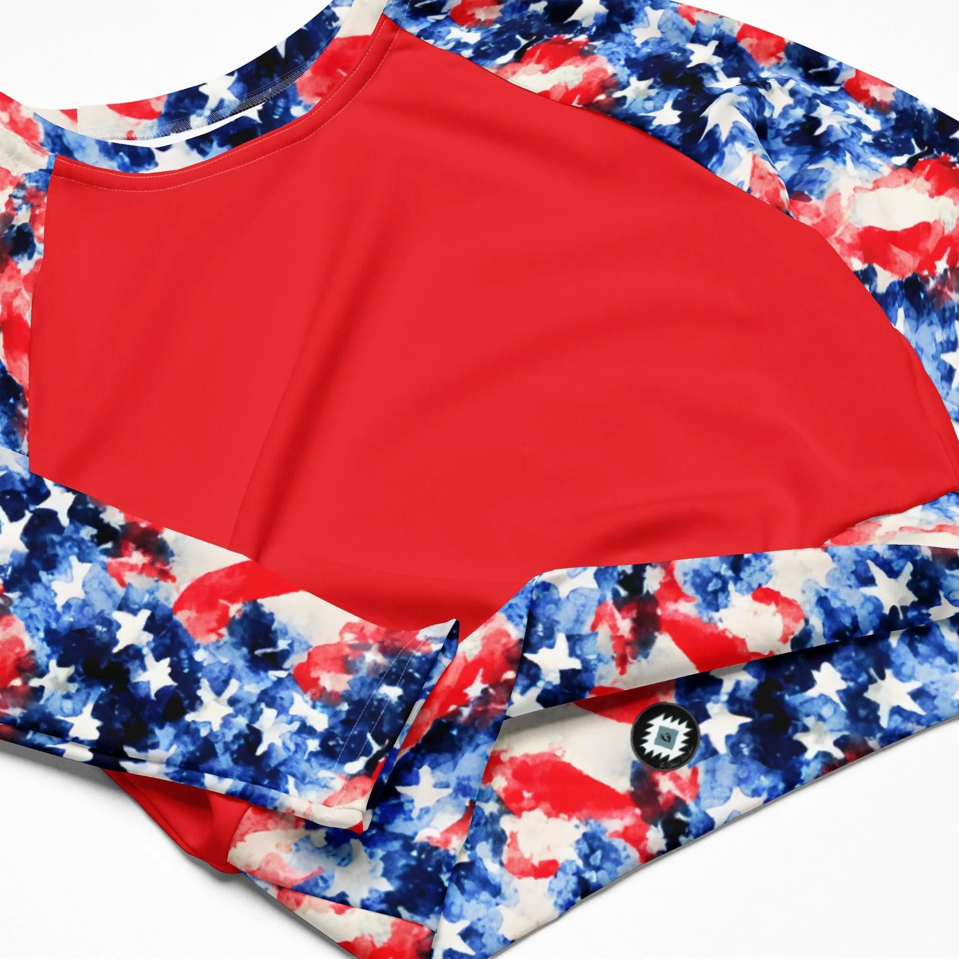 American Flag Recycled Long-Sleeve Crop Top - The Global Wanderer