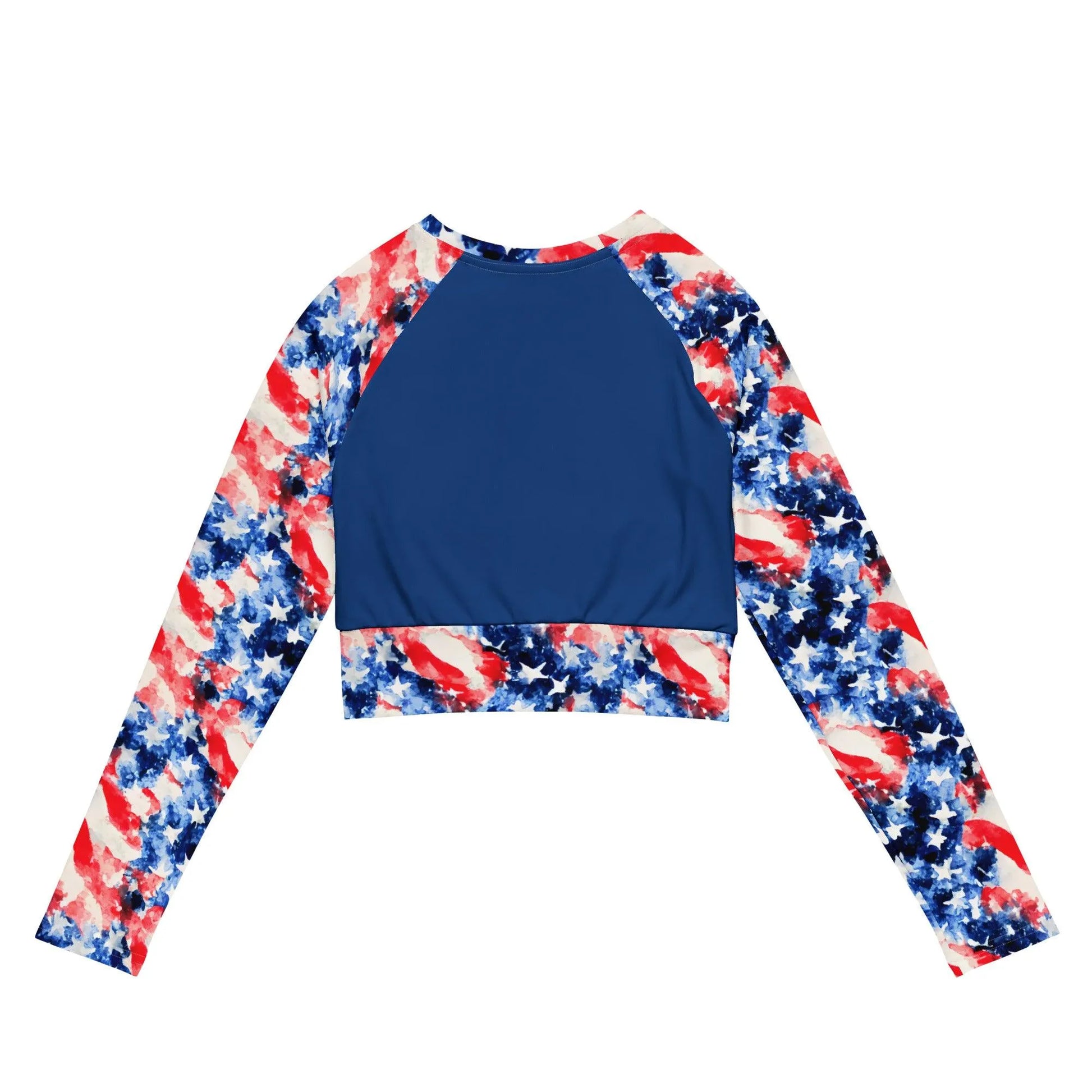 American Flag Recycled Long-Sleeve Crop Top - The Global Wanderer