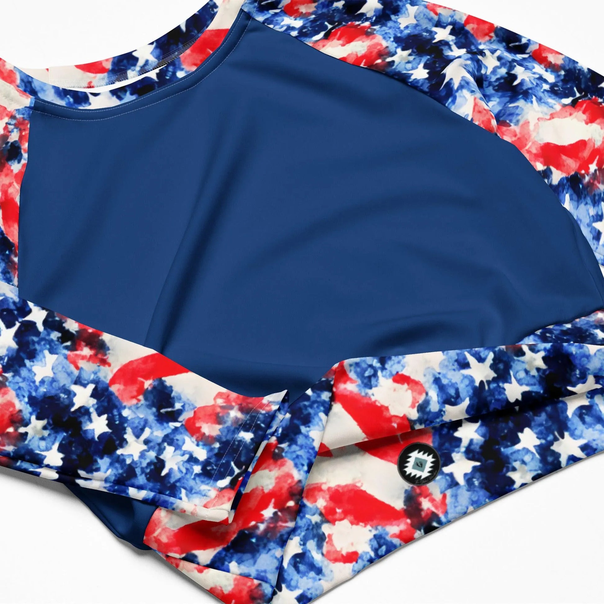 American Flag Recycled Long-Sleeve Crop Top - The Global Wanderer