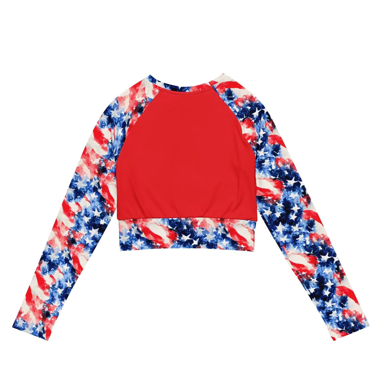 American Flag Recycled Long-Sleeve Crop Top - The Global Wanderer