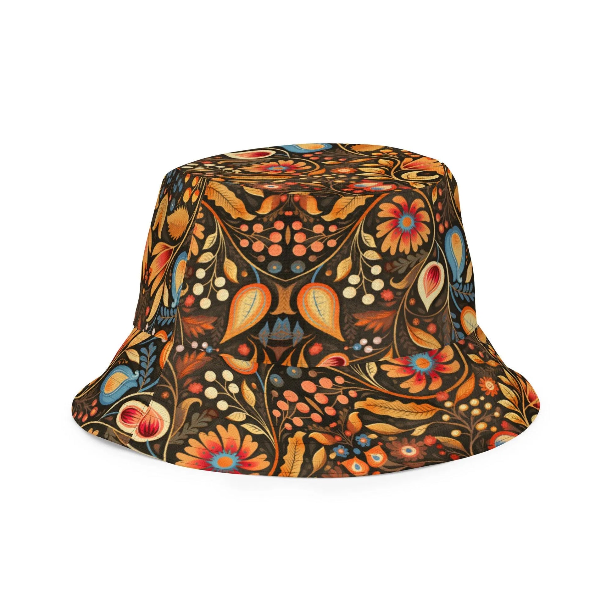 Bavarian Fall Folk Art Reversible Bucket Hat - The Global Wanderer