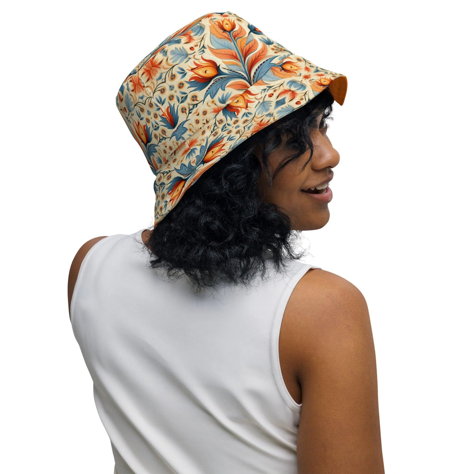 Bavarian Fall Folk Art Reversible Bucket Hat - The Global Wanderer