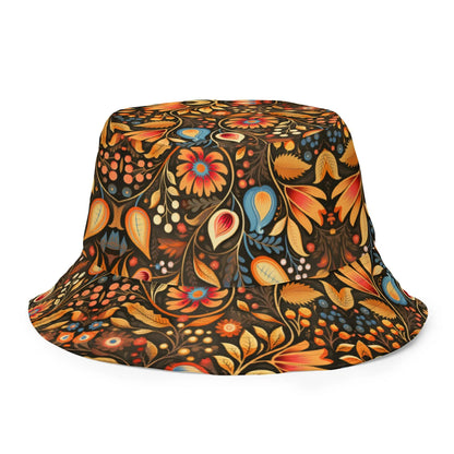 Bavarian Fall Folk Art Reversible Bucket Hat - The Global Wanderer