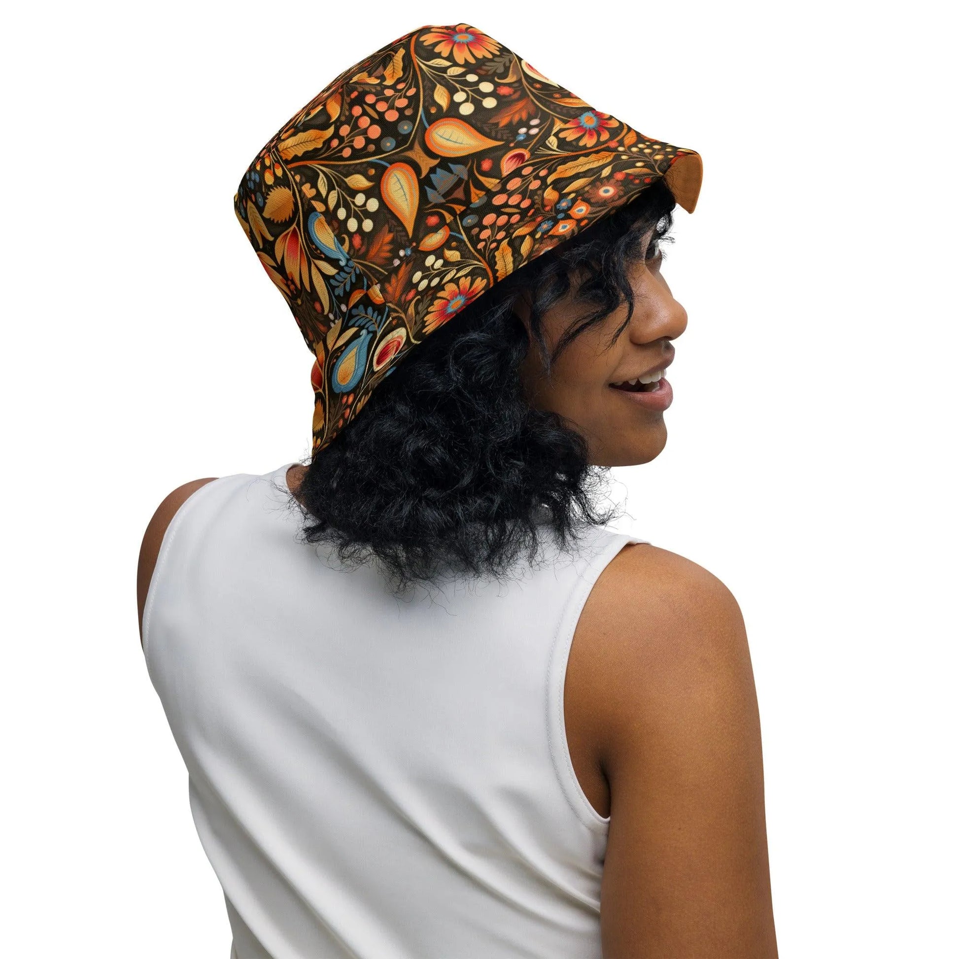 Bavarian Fall Folk Art Reversible Bucket Hat - The Global Wanderer