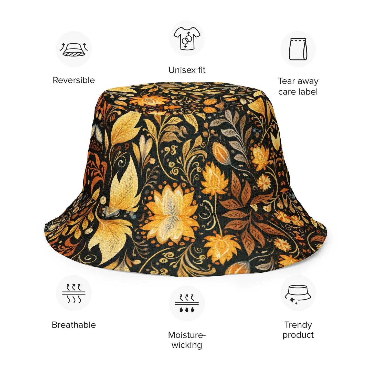 Bavarian Fall Folk Art Reversible Bucket Hat - The Global Wanderer