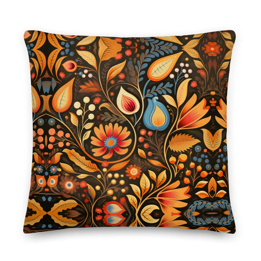 Bavarian Fall Folk Art Throw Pillow - The Global Wanderer