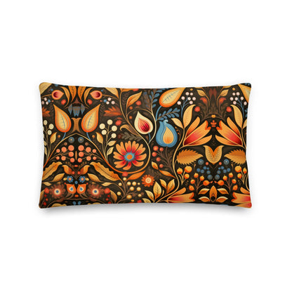 Bavarian Fall Folk Art Throw Pillow - The Global Wanderer