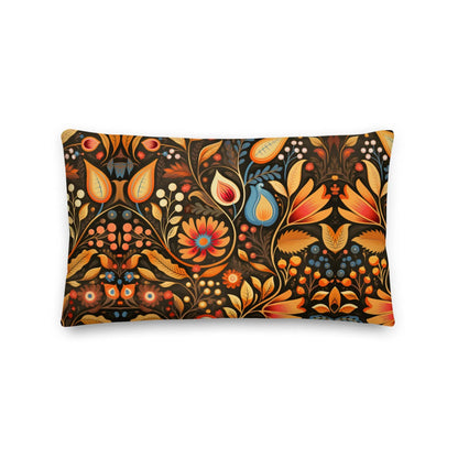 Bavarian Fall Folk Art Throw Pillow - The Global Wanderer